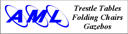 AML Leisure. trestle tables, fold in half tables, chairs and benches. Gazebos